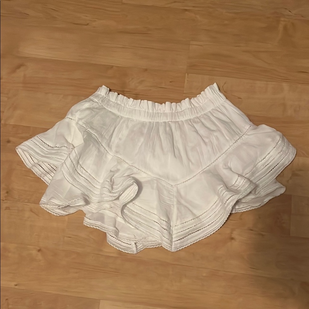 Aerie White Ruffled Skirt